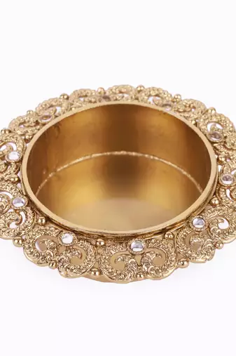 Traditional elegant peacock design brass gold plated festival decorative deep / diya