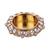 Traditional designer paisley and round shape brass gold plated white stone festival decorative deep / diya