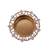 Traditional designer paisley and round shape brass gold plated white stone festival decorative deep / diya