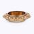 Traditional designer paisley and round shape brass gold plated brown stone festival decorative deep / diya