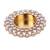 Traditional dazzling oval and round shape brass gold plated white stone festival decorative deep / diya