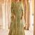 Green Net Zari Embroidered Wedding Wear Designer Anarkali Semi-Suit