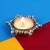 Traditional delightful round and flower design brass gold plated white stone festival decorative deep / diya