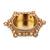 Traditional attractive round and flower design brass gold plated brown stone festival decorative deep / diya