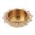 Traditional classy leaf and round shape brass gold plated white stone festival decorative deep / diya