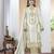 White color chinnon silk embroidery work fully stitched salwar suit