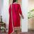 Red color chinnon silk embroidery work fully stitched salwar suit