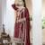 Maroon color chinnon silk embroidery work fully stitched salwar suit