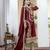 Maroon color chinnon silk embroidery work fully stitched salwar suit