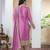 Baby pink color chinnon silk embroidery work fully stitched salwar suit