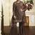Brown Satin georgette semi stitched wedding sharara suit