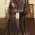 Brown Satin georgette semi stitched wedding sharara suit