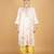 Ivory floral embroidered georgette kurta set
