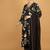 Black floral printed crepe kurta set