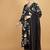 Black floral printed crepe kurta set