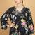 Black floral printed crepe kurta set