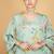 Green floral printed crepe kurta set