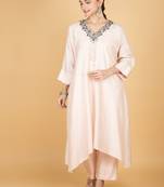 Ivory plain cotton silk Kurta Set