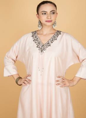 Ivory plain cotton silk Kurta Set 2