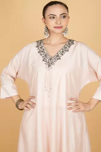 Ivory plain cotton silk Kurta Set