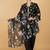 Black floral printed cotton silk kurta set