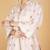 Pink floral embroidered cotton silk kurta set