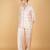 Pink floral embroidered cotton silk kurta set