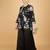 Black floral printed cotton silk co ord set