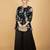 Black floral printed cotton silk co ord set