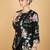 Black floral printed cotton silk co ord set