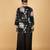 Black floral printed cotton silk co ord set
