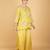 Yellow floral printed cotton silk co ord set