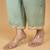 Green floral printed crepe kurta set