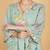 Green floral printed crepe kurta set
