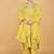 Yellow floral printed crepe kurta set