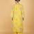 Yellow floral printed crepe kurta set