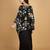Black floral printed cotton silk co ord set