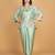 Green floral printed cotton silk co ord set