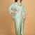 Green floral printed cotton silk co ord set