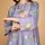 Purple floral printed cotton silk co ord set