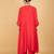 Red floral embroidered cotton silk Kurta Set