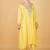 Yellow floral embroidered cotton silk Kurta Set