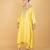 Yellow floral embroidered cotton silk Kurta Set