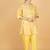 Yellow floral printed cotton kurta set