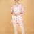 Pink floral printed cotton kurta set