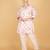 Pink floral printed cotton kurta set