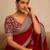 Red Color Bridal Fendy Satin Fabric Saree