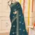 Morpeach color moss silk zari embroidered work saree with blouse