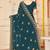 Morpeach color moss silk zari embroidered work saree with blouse