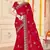 Red color moss silk zari embroidered work saree with blouse